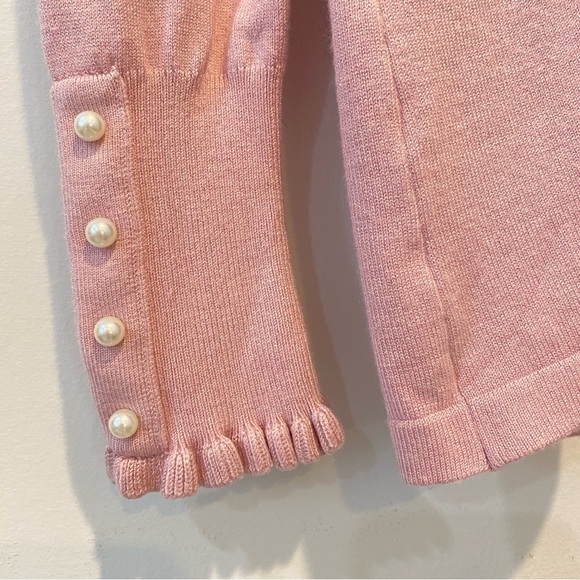 Laura Petites Coquette Girl Feline Turtleneck in Pink with Pearl Accents - Picture 3 of 17